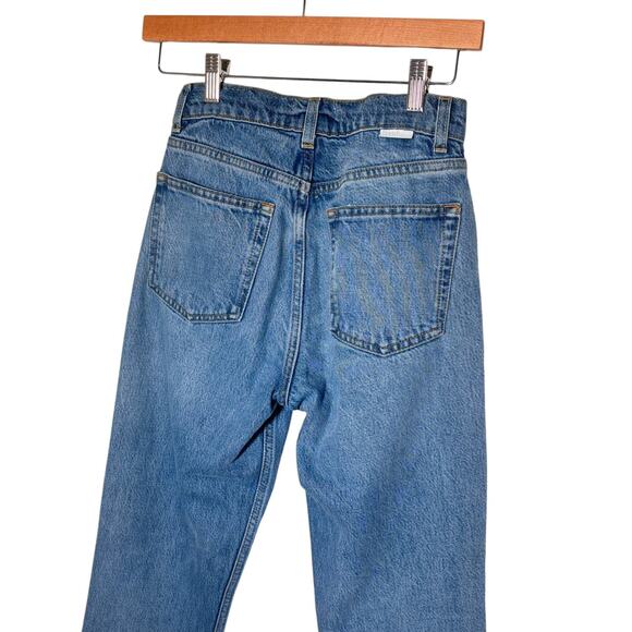 Boyish By HER The Billy High Rise Skinny Jeans 24 Medium Wash Blue Button Fly - Picture 5 of 10
